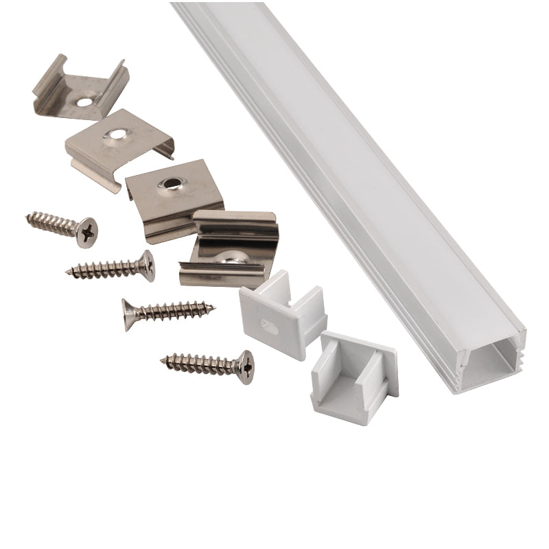 Профиль GAL-GLS-2000-12-16 (2м профиль+2м рассеиватель+2 заглушки+4 скобы с шурупами) General 522400