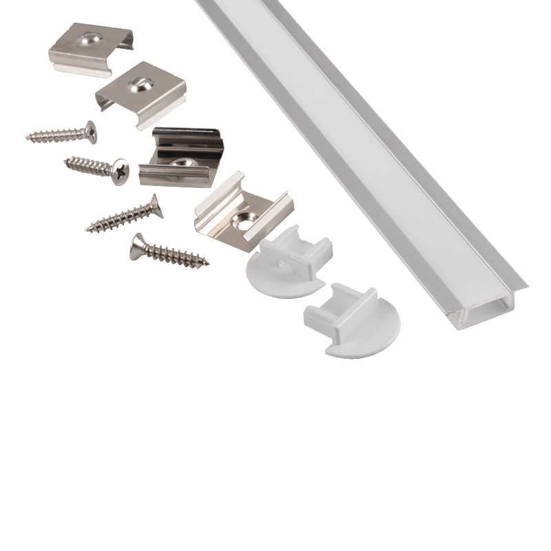 Профиль врезной GAL-GLS-2000-7-22 (2м профиль+2м рассеиватель+2 заглушки+4 скобы с шурупами) General 523110