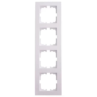 Рамка четырехместная вертикальная LEZARD Vesna белая Lezard 742-0200-154