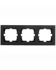 Рамка трехместная горизонтальная LEZARD Vesna черный бархат Lezard 742-4200-148
