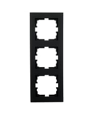 Рамка трехместная вертикальная LEZARD Vesna черный бархат Lezard 742-4200-153