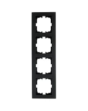Рамка четырехместная вертикальная LEZARD Vesna черный бархат Lezard 742-4200-154