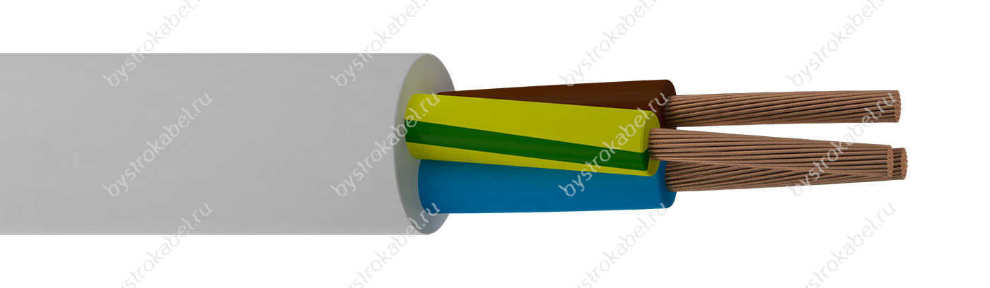 Провод ПВС 3х 1,5 (бел) цена за 1 метр Калужский кабельный завод