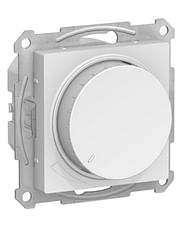 Светорегулятор AtlasDesign диммер поворотно-нажимной, LED, RC, 630 Вт, механизм Белый Schneider Electric ATN000136