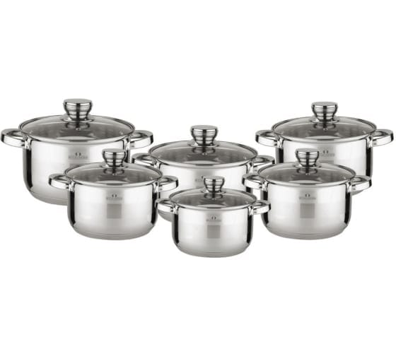Набор посуды 12пр BC-2047 2,1/2x2,9/2x3,9/6,6л Bella Cucina