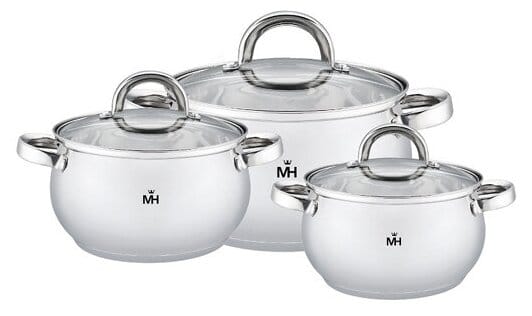 Набор посуды MC-1698 6пр 2,1/2,9/3,7л Mercury MC-1698