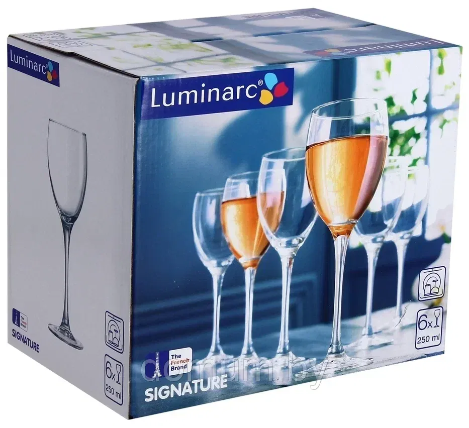 Фужеры для вина SIGNATURE 0,25л 6шт Н8168 Luminarc