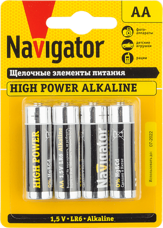 Элемент питания АА NBT-NE-LR6-BP4 (цена за уп.4 шт.) ALKALINE Navigator 94753