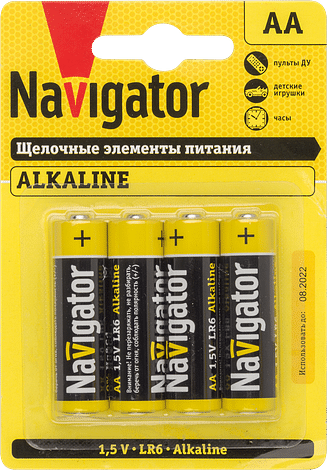 Элемент питания АА NBT-NPE-LR6-BP4 (цена за уп.4 шт.) ALKALINE Navigator 61463