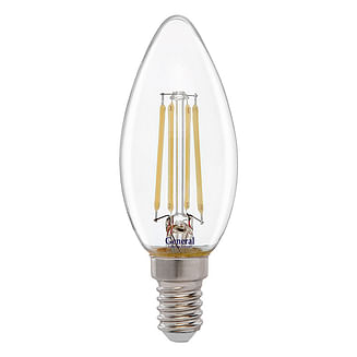 Лампа LED E14 4Вт свеча 4500К прозрачный филамент GLDEN-CS-B General 660226