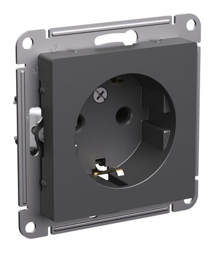 Розетка AtlasDesign с заземлением, 16А, механизм Базальт Schneider Electric ATN001443