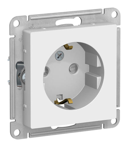 Розетка AtlasDesign с заземлением, со шторками, 16А, механизм Лотос Schneider Electric ATN001345