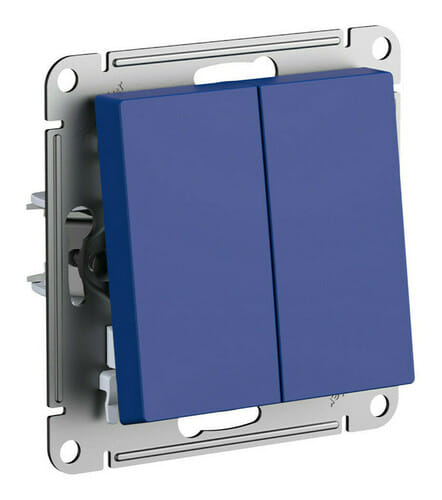 Выключатель AtlasDesign 2-клавишный, 10А, механизм Аквамарин Schneider Electric ATN001151