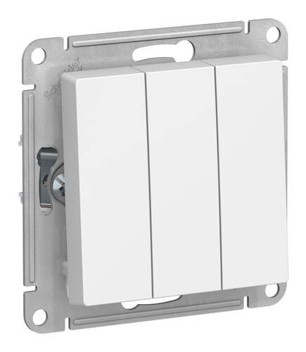 Выключатель AtlasDesign 3-клавишный, 10А, механизм Лотос Schneider Electric ATN001331
