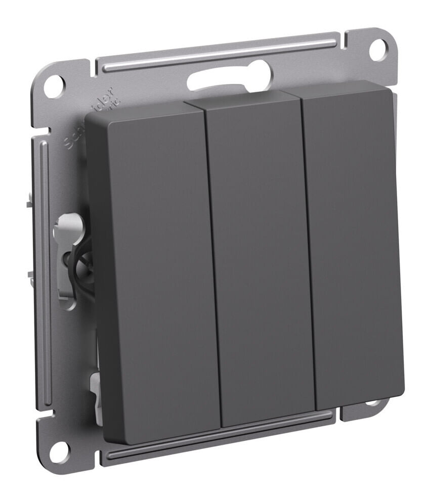 Выключатель AtlasDesign 3-клавишный, 10А, механизм Базальт Schneider Electric ATN001431