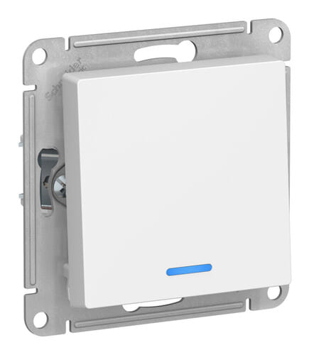 Выключатель AtlasDesign с подсветкой 1-клавишный, 10А, механизм Лотос Schneider Electric ATN001313