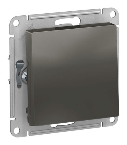 Выключатель AtlasDesign с самовозвратом 1-клавишный, 10А, механизм Сталь Schneider Electric ATN000915