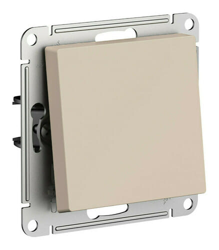 Выключатель AtlasDesign с самовозвратом 1-клавишный, 10А, механизм Песочный Schneider Electric ATN001215