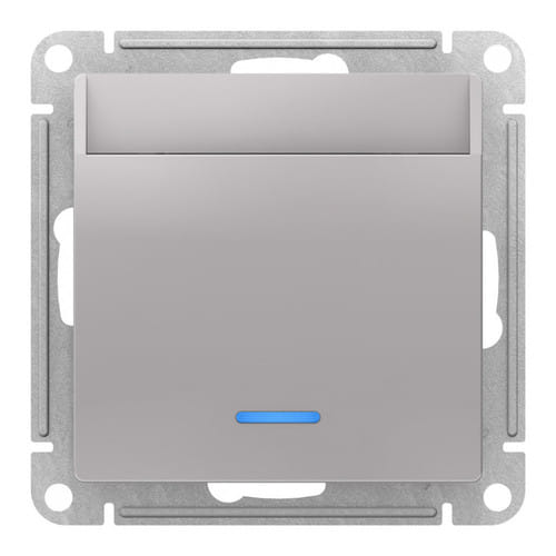 Выключатель AtlasDesign карточный без задержки времени, 10А, механизм Алюминий Schneider Electric ATN000367