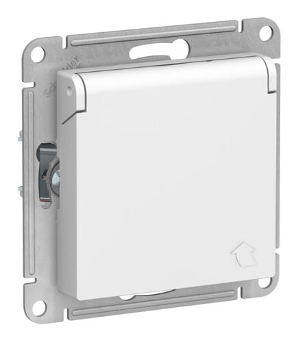 Розетка AtlasDesign с заземлением, со шторками, с крышкой, 16А, механизм Лотос Schneider Electric ATN001346