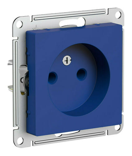 Розетка AtlasDesign без заземления, без шторок, 16А, механизм Аквамарин Schneider Electric ATN001141