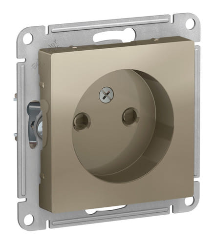 Розетка AtlasDesign без заземления, со шторками, 16А, механизм Шампань Schneider Electric ATN000549