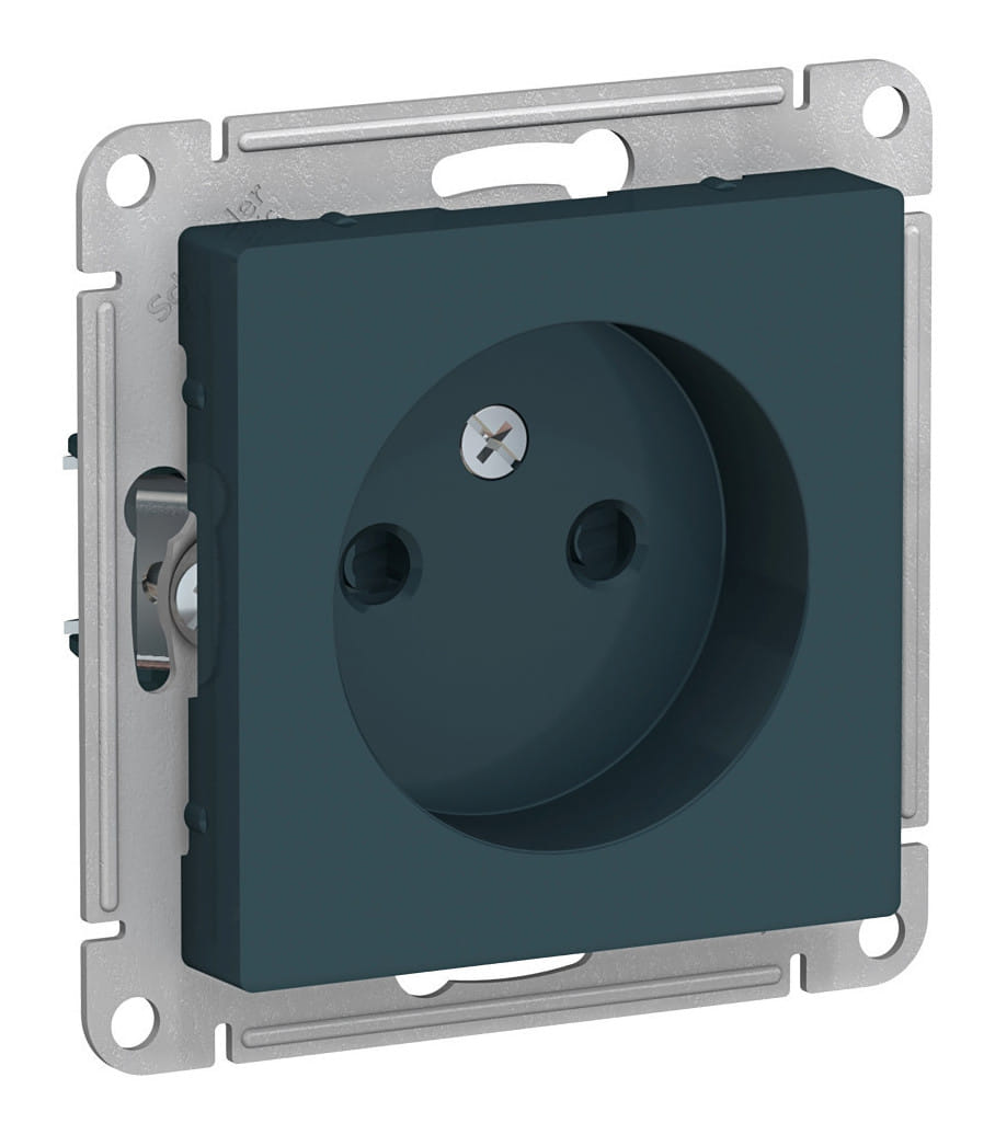 Розетка AtlasDesign без заземления, со шторками, 16А, механизм Изумруд Schneider Electric ATN000849
