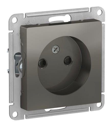 Розетка AtlasDesign без заземления, со шторками, 16А, механизм Сталь Schneider Electric ATN000949