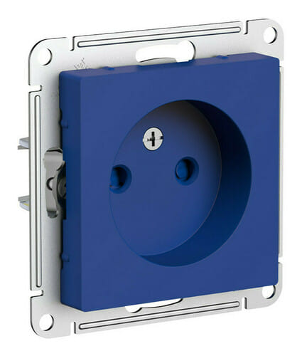 Розетка AtlasDesign без заземления, со шторками, 16А, механизм Аквамарин Schneider Electric ATN001149