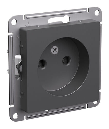 Розетка AtlasDesign без заземления, со шторками, 16А, механизм Базальт Schneider Electric ATN001449