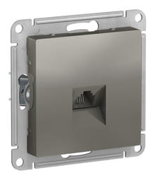 Розетка AtlasDesign телефонная RJ11, механизм Сталь Schneider Electric ATN000981