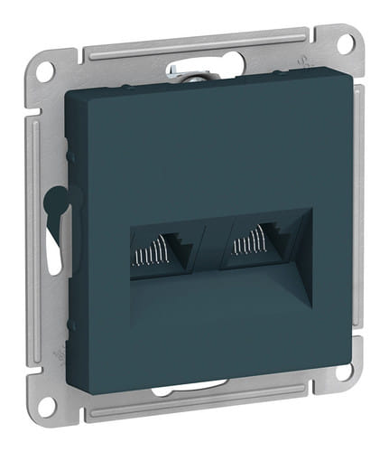 Розетка AtlasDesign двойная RJ45+RJ45, механизм Изумруд Schneider Electric ATN000885
