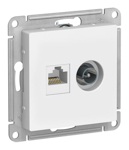 Розетка AtlasDesign двойная TV+RJ45 механизм Лотос Schneider Electric ATN001389
