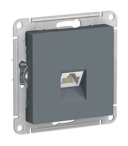 Розетка AtlasDesign компьютерная RJ45, кат. 6A, экран. (металлический разьем) механизм Грифель Schneider Electric ATN000786