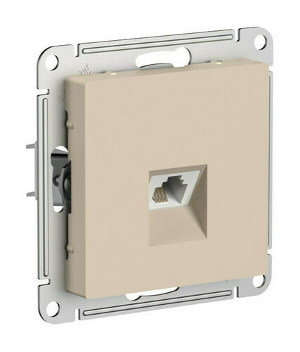 Розетка AtlasDesign телефонная RJ11, механизм Песочный Schneider Electric ATN001281