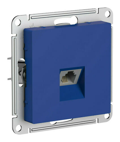 Розетка AtlasDesign телефонная RJ11, механизм Аквамарин Schneider Electric ATN001181