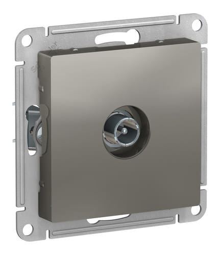 Розетка AtlasDesign TV проходная 4dB, механизм Сталь Schneider Electric ATN000992