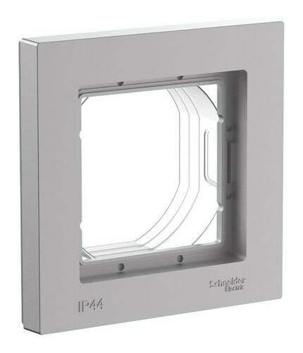 Рамка AtlasDesign Aqua IP44 1-постовая Алюминий Schneider Electric ATN440301