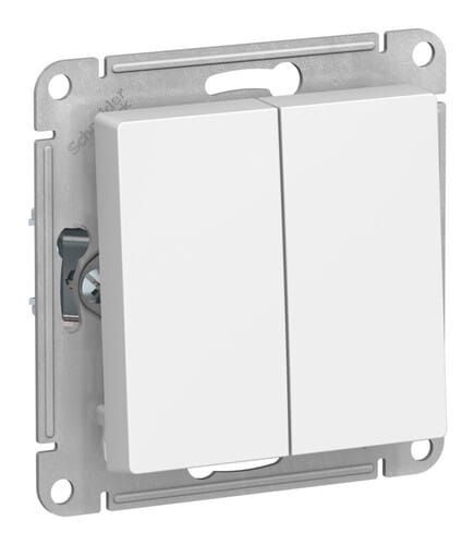 Переключатель AtlasDesign 2-клавишный, 10А, механизм Лотос Schneider Electric ATN001365