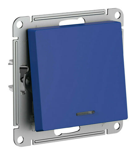 Переключатель AtlasDesign с подсветкой 1-клавишный, 10А, механизм Аквамарин Schneider Electric ATN001163