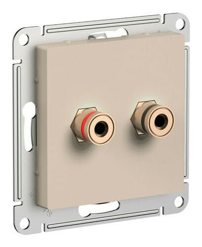 Аудиорозетка AtlasDesign 2-местная механизм Песочный Schneider Electric ATN001287