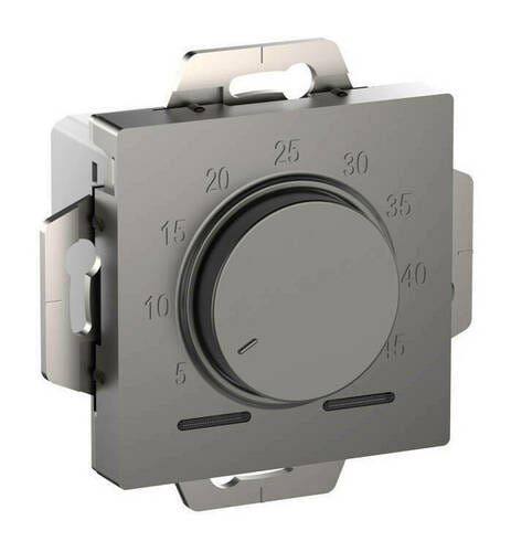 Термостат AtlasDesign электронный для теплого пола, с датчиком, 10A, Сталь Schneider Electric ATN000935