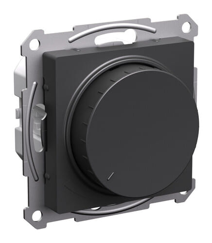 Светорегулятор AtlasDesign диммер поворотно-нажимной, LED, RC, 400 Вт, механизм Базальт Schneider Electric ATN001423