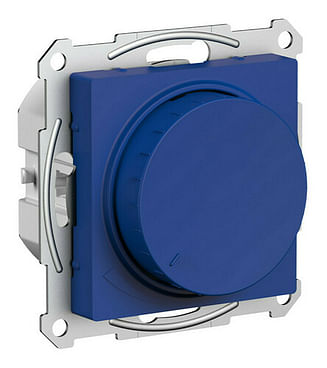 Светорегулятор AtlasDesign диммер поворотно-нажимной, LED, RC, 400 Вт, механизм Аквамарин Schneider Electric ATN001123