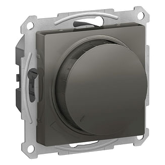 Светорегулятор AtlasDesign диммер поворотно-нажимной, LED, RC, 400 Вт, механизм Сталь Schneider Electric ATN000923