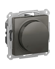 Светорегулятор AtlasDesign диммер поворотно-нажимной, LED, RC, 400 Вт, механизм Сталь Schneider Electric ATN000923