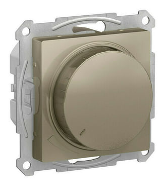Светорегулятор AtlasDesign диммер поворотно-нажимной, LED, RC, 400 Вт, механизм Шампань Schneider Electric ATN000523