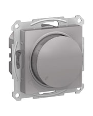 Светорегулятор AtlasDesign диммер поворотно-нажимной, LED, RC, 400 Вт, механизм Алюминий Schneider Electric ATN000323