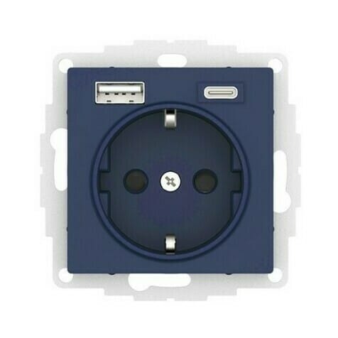 Розетка AtlasDesign с зарядкой USB A+C, механизм Аквамарин Schneider Electric ATN001132