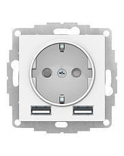 Розетка AtlasDesign с зарядкой USB A+A, механизм Белый Schneider Electric ATN000130